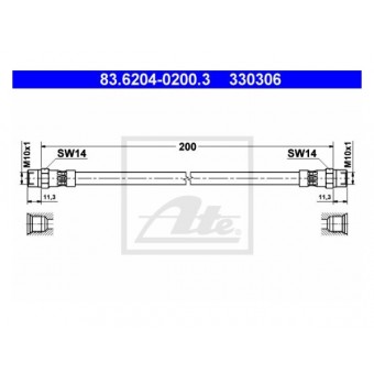 Fren Hortumu E30 E34 Arka; 222mm